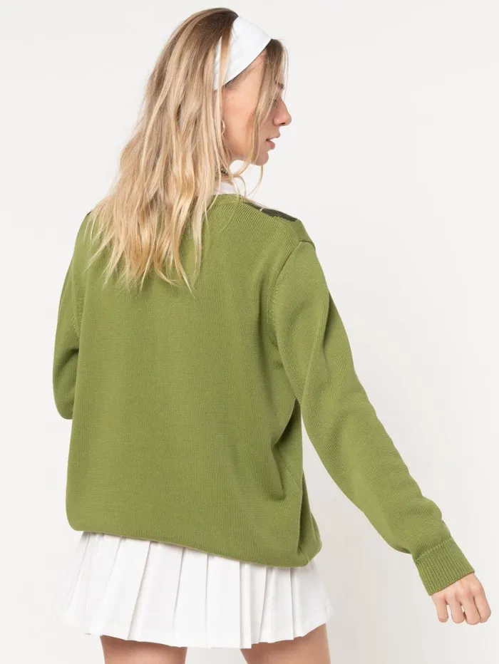 Women Minga London Sweaters and Hoodies Green Shades Argyle Knitted Jumper