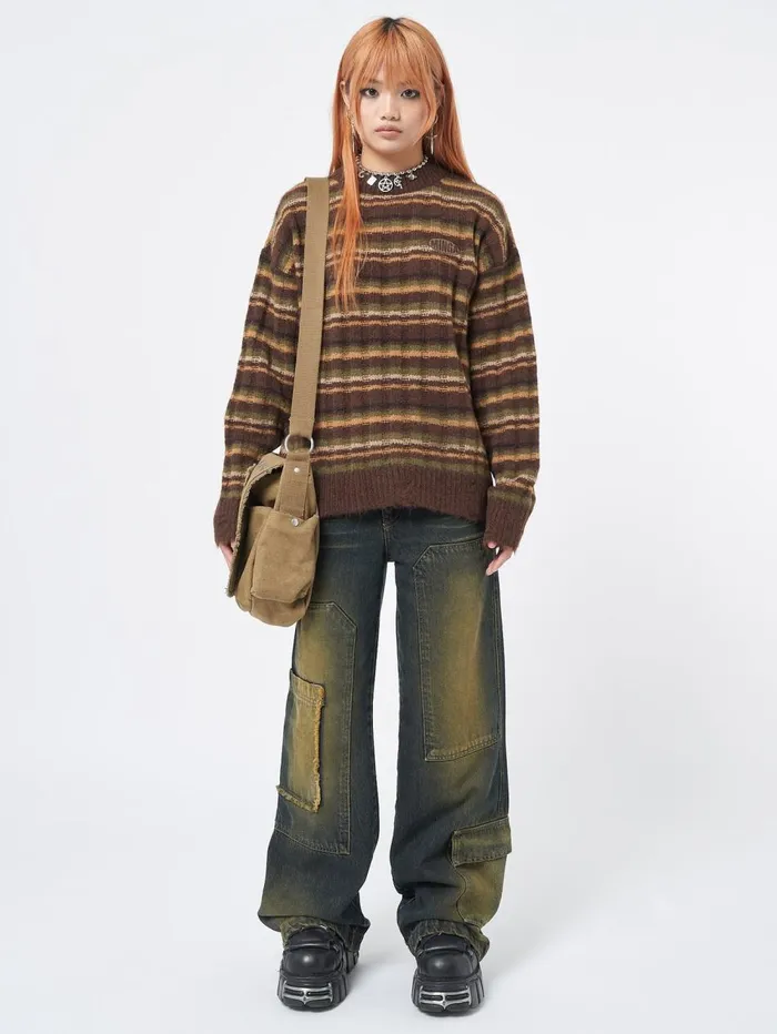 Women Minga London Sweaters and Hoodies Hazel Striped Chunky Knit Jumper