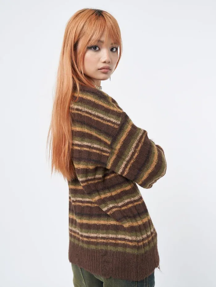 Women Minga London Sweaters and Hoodies Hazel Striped Chunky Knit Jumper