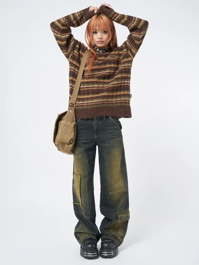 Women Minga London Sweaters and Hoodies Hazel Striped Chunky Knit Jumper