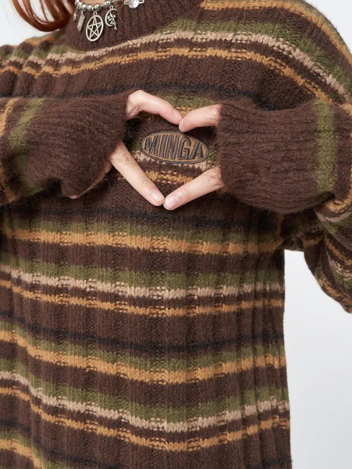 Women Minga London Sweaters and Hoodies Hazel Striped Chunky Knit Jumper