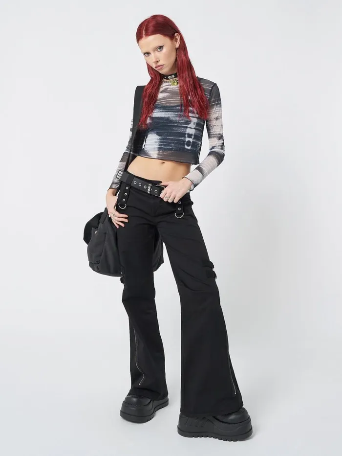 Women Minga London Tops and TShirts Electric Angel Mesh Crop Top