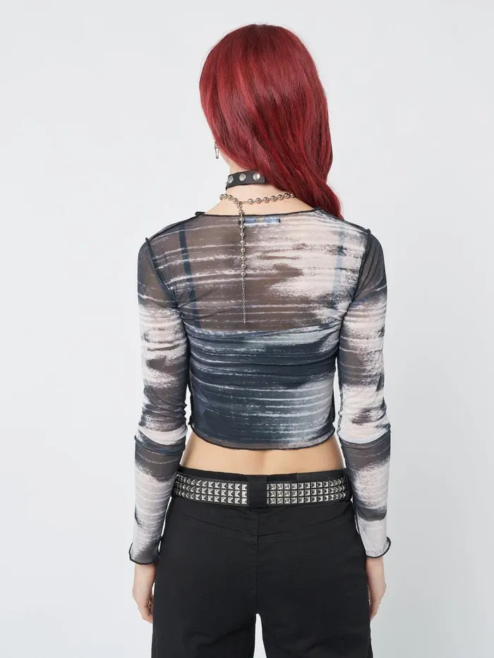 Women Minga London Tops and TShirts Electric Angel Mesh Crop Top