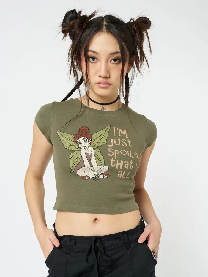 Women Minga London Tops and TShirts Ember Fairy Graphic Baby Tee