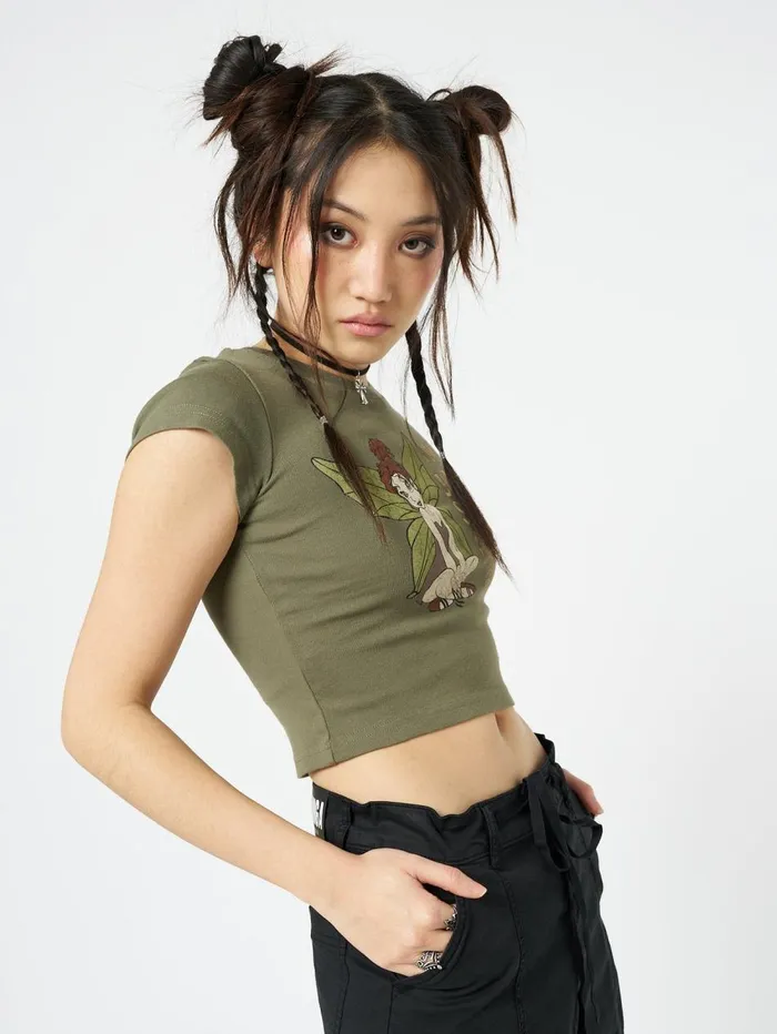 Women Minga London Tops and TShirts Ember Fairy Graphic Baby Tee