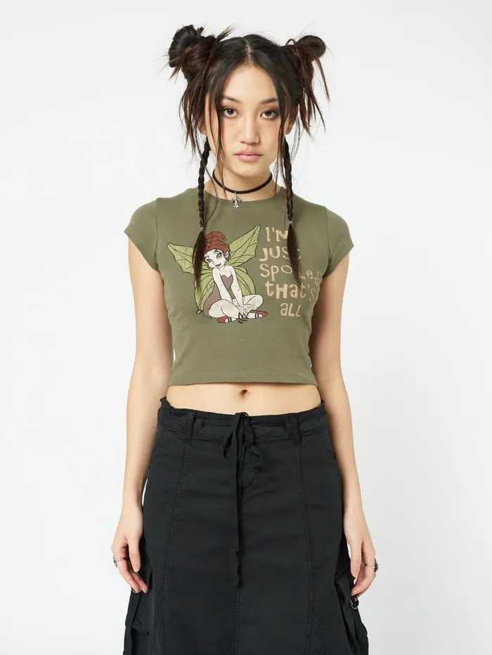 Women Minga London Tops and TShirts Ember Fairy Graphic Baby Tee