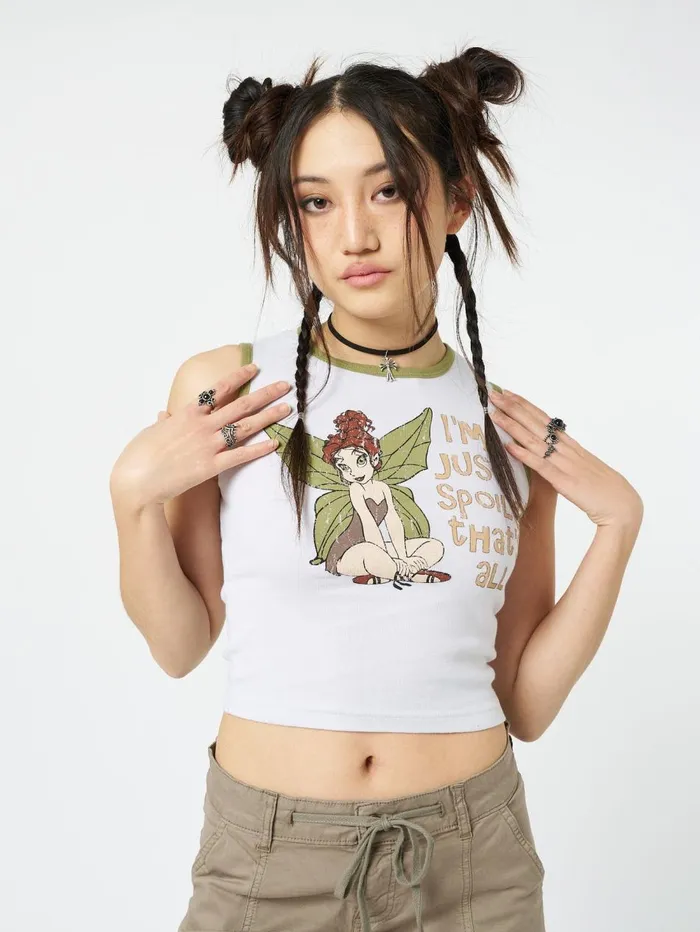 Women Minga London Tops and TShirts Ember Fairy Graphic Vest Top