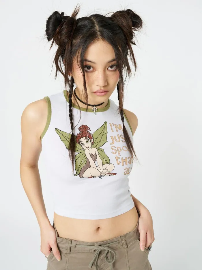 Women Minga London Tops and TShirts Ember Fairy Graphic Vest Top