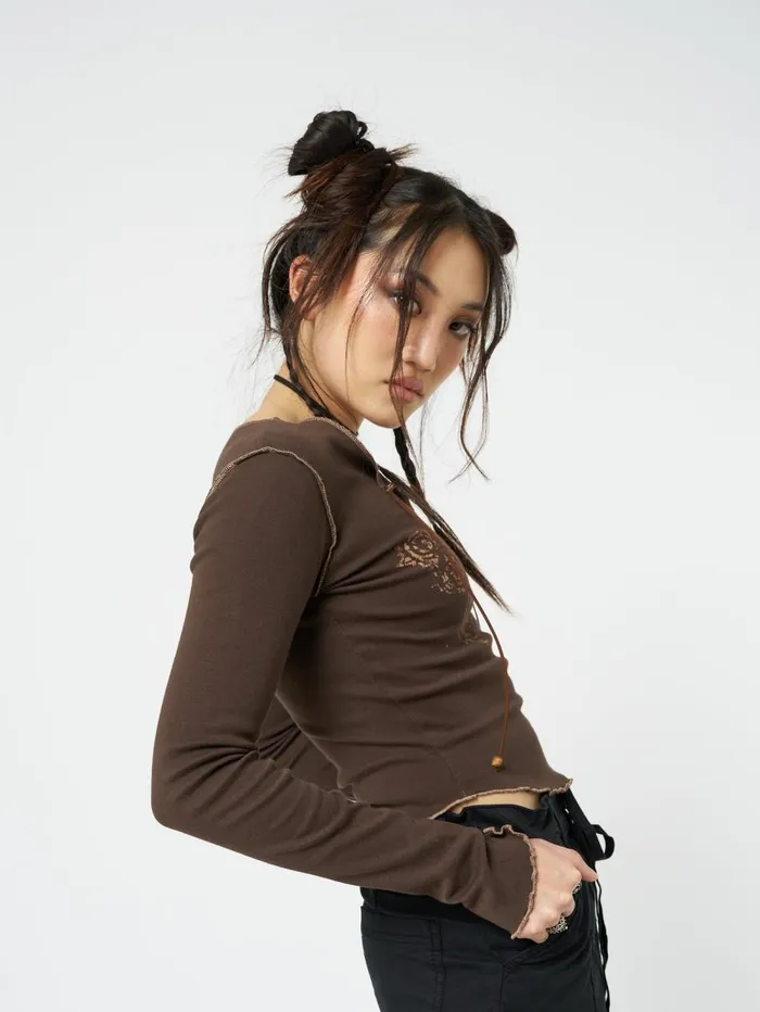 Women Minga London Tops and TShirts Nabi Butterfly Print Long Sleeve Top