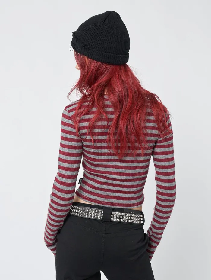 Women Minga London Tops and TShirts Star Sign Striped Rib Top