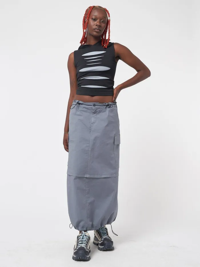 Women Minga London Tops and TShirts Stormy Slash Hooded Vest Top