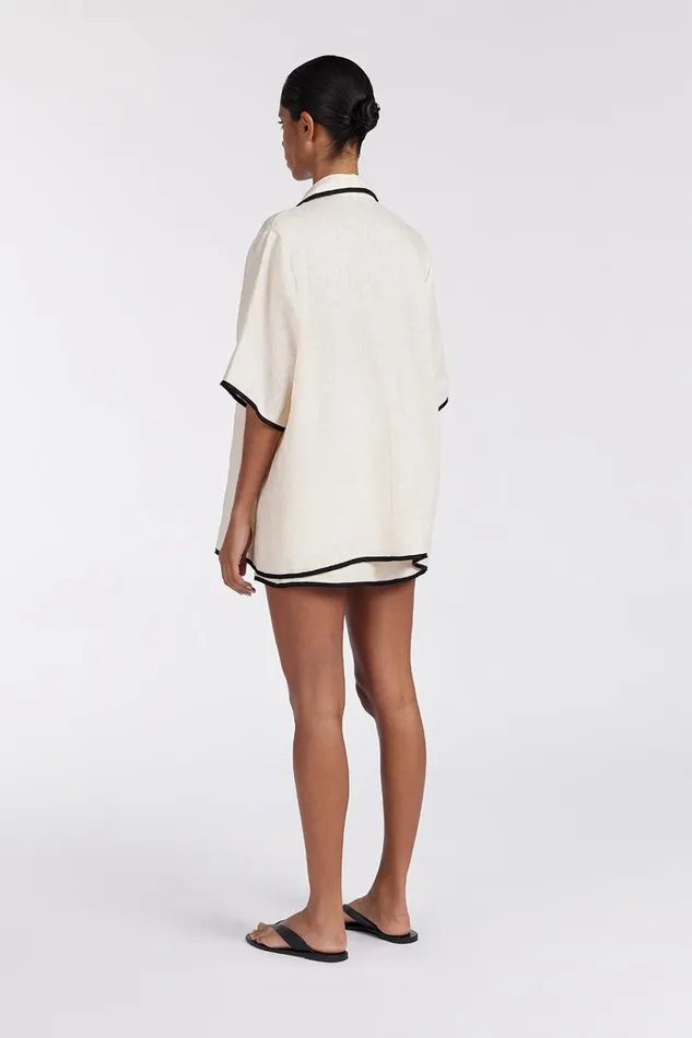 Women Mini DISSH VON CREAM LINEN SKORT