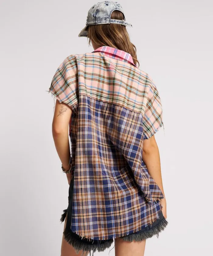 Women MIXED FLANNEL CUT OFF DARIA SHIRT One Teaspoon Shirts Women MIXED FLANNEL CUT OFF DARIA SHIRT One Teaspoon Shirts