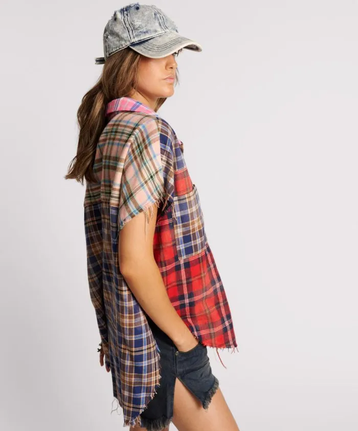 Women MIXED FLANNEL CUT OFF DARIA SHIRT One Teaspoon Shirts Women MIXED FLANNEL CUT OFF DARIA SHIRT One Teaspoon Shirts