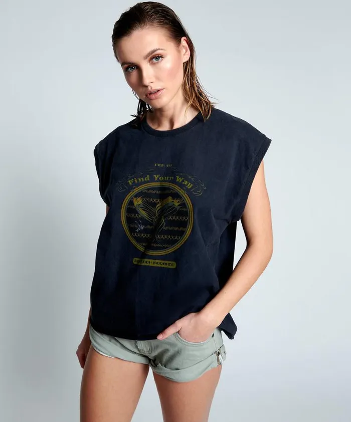 Women MOBLACK FIND YOUR WAY UNISEX TANK One Teaspoon Graphic Tees