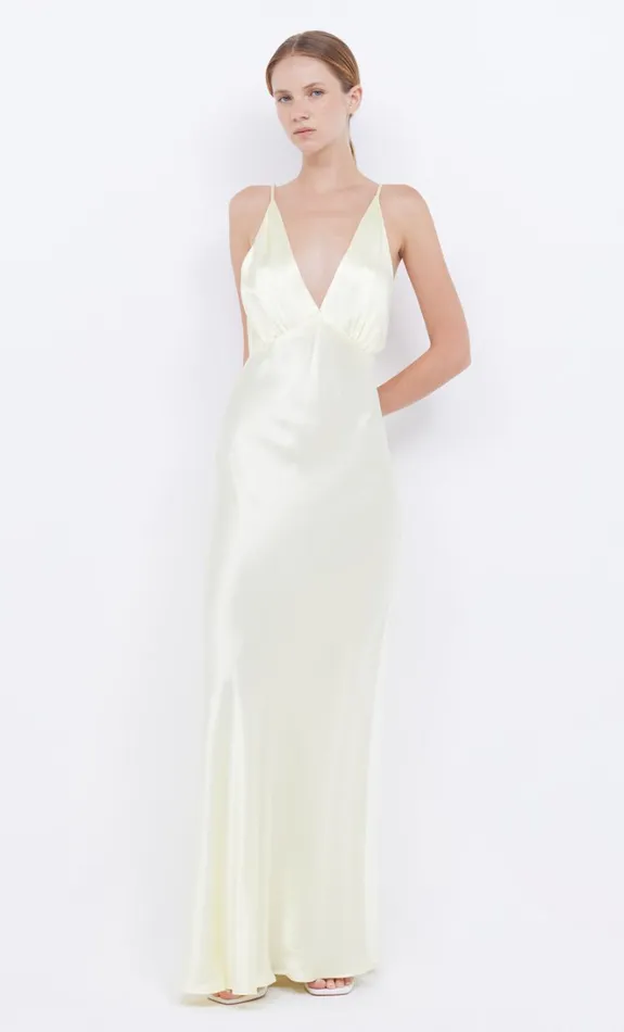 Women MOON DANCE V MAXI DRESS 8211 ICE YELLOW Bec Bridge Wedding Guest