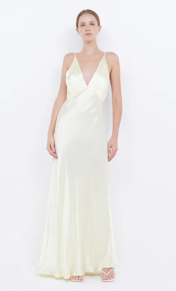 Women MOON DANCE V MAXI DRESS 8211 ICE YELLOW Bec Bridge Wedding Guest