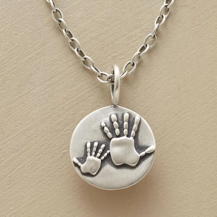 Women Mother and Child Handprints Necklace Sundance Catalog Necklaces
