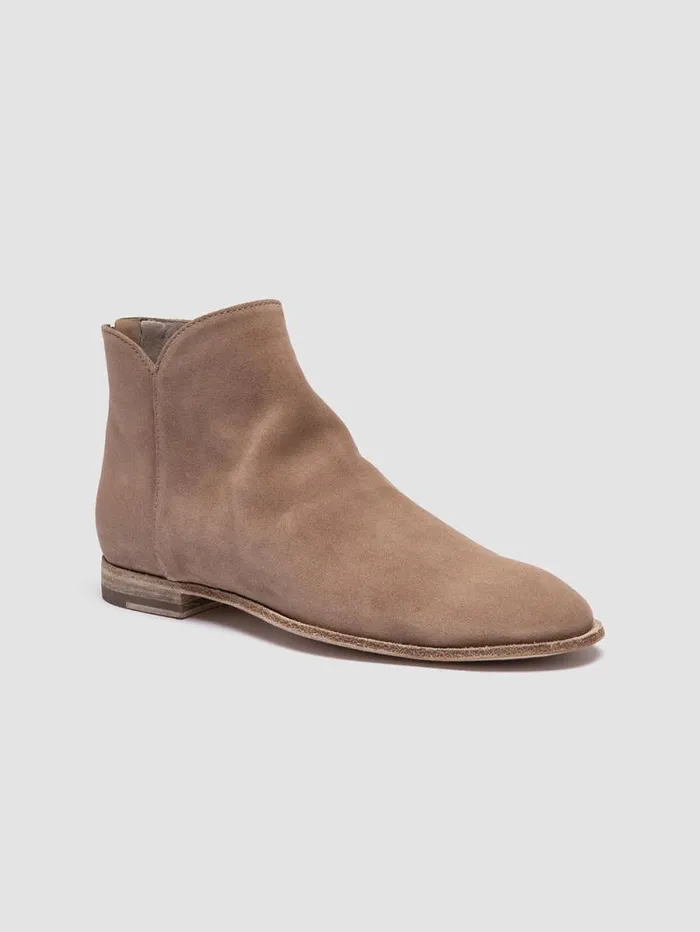 Women Officine Creative Footwear SOLITUDE 106 Beige Suede Zipped Boots Women Officine Creative Footwear SOLITUDE 106 Beige Suede Zipped Boots