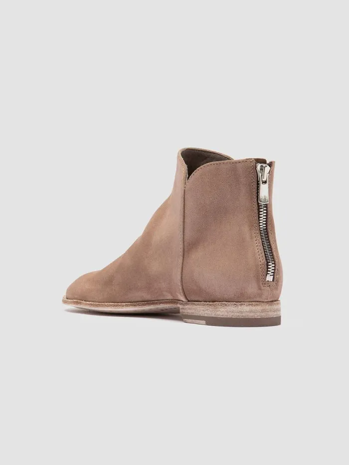 Women Officine Creative Footwear SOLITUDE 106 Beige Suede Zipped Boots Women Officine Creative Footwear SOLITUDE 106 Beige Suede Zipped Boots