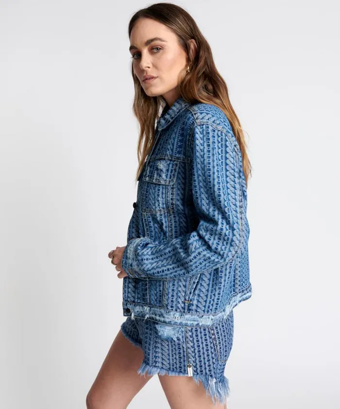Women ON REPEAT DENIM TRUCKER JACKET One Teaspoon Denim Jackets Women ON REPEAT DENIM TRUCKER JACKET One Teaspoon Denim Jackets