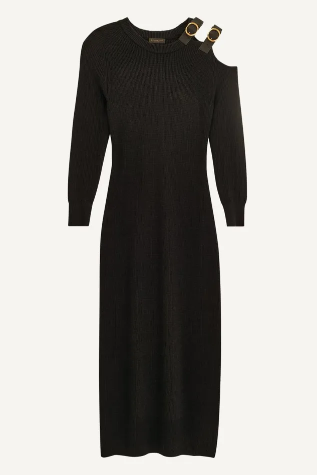 Women ONE SIDED COLD SHOULDER MIDI DRESS Black Donna Karan New York Dresses And Jumpsuits Women ONE SIDED COLD SHOULDER MIDI DRESS Black Donna Karan New York Dresses And Jumpsuits