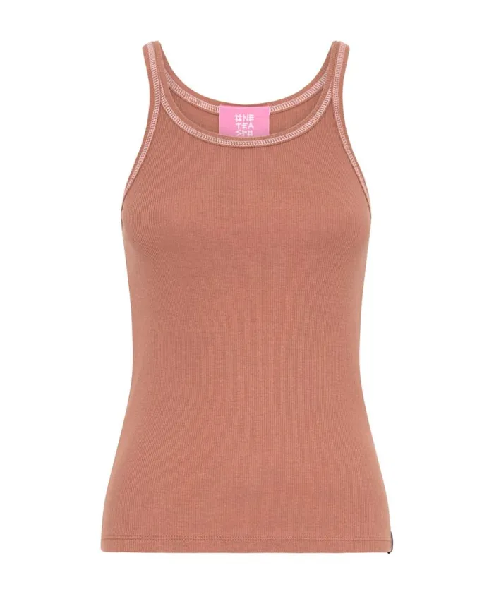 Women ONE TEASPOON RIB SINGLET BROWN One Teaspoon Tees and Tanks Women ONE TEASPOON RIB SINGLET BROWN One Teaspoon Tees and Tanks