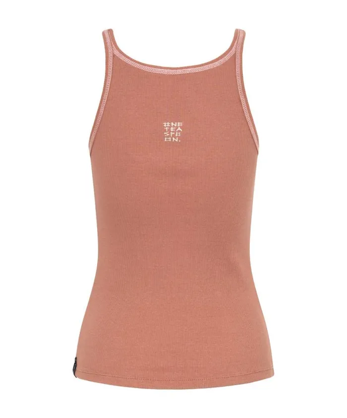 Women ONE TEASPOON RIB SINGLET BROWN One Teaspoon Tees and Tanks Women ONE TEASPOON RIB SINGLET BROWN One Teaspoon Tees and Tanks