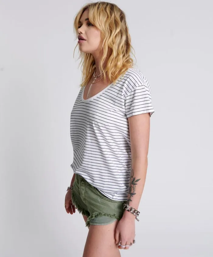 Women ONE TEASPOON SCOOP NECK BASIC TEE MULTI One Teaspoon Tees and Tanks Women ONE TEASPOON SCOOP NECK BASIC TEE MULTI One Teaspoon Tees and Tanks