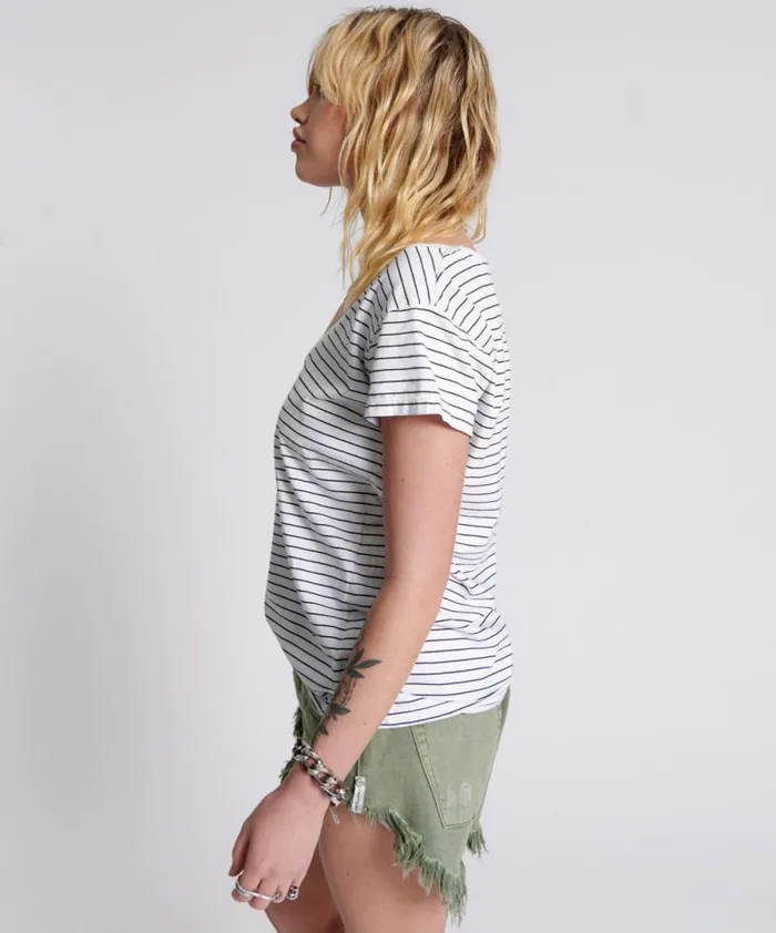 Women ONE TEASPOON SCOOP NECK BASIC TEE MULTI One Teaspoon Tees and Tanks Women ONE TEASPOON SCOOP NECK BASIC TEE MULTI One Teaspoon Tees and Tanks