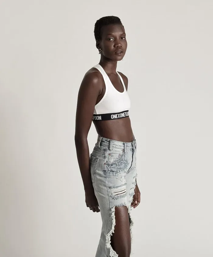 Women ONE X RUNNER CROP BRALETTE WHITE One Teaspoon Intimates