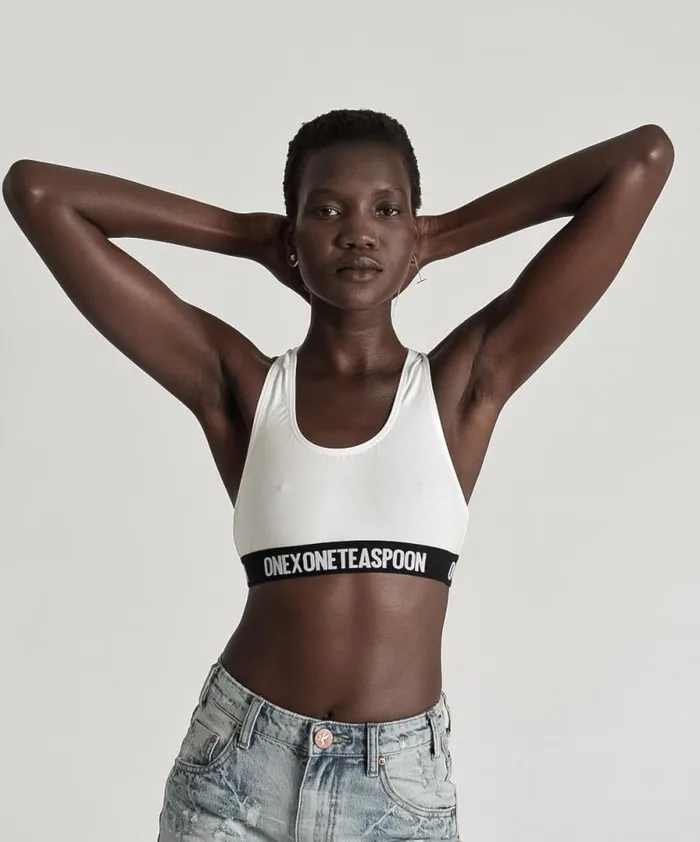 Women ONE X RUNNER CROP BRALETTE WHITE One Teaspoon Intimates Women ONE X RUNNER CROP BRALETTE WHITE One Teaspoon Intimates