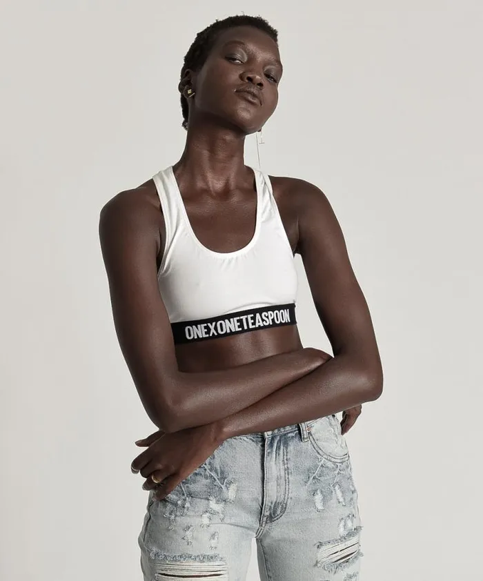 Women ONE X RUNNER CROP BRALETTE WHITE One Teaspoon Intimates Women ONE X RUNNER CROP BRALETTE WHITE One Teaspoon Intimates