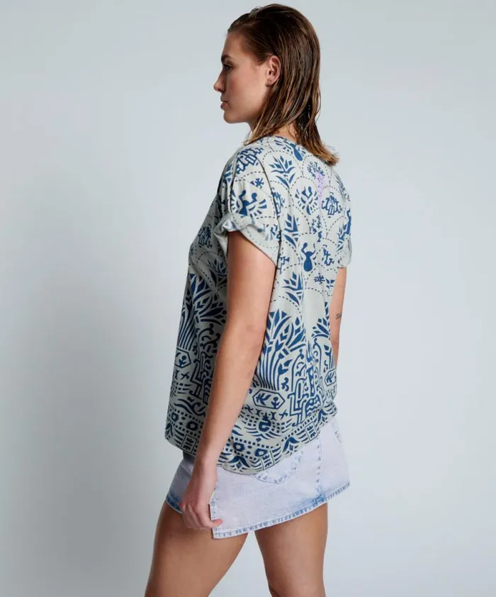 Women ORGANIC COTTON BABYLON GARDENS UNISEX TEE One Teaspoon Basic Tees