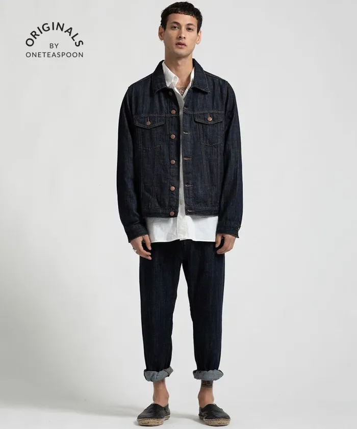 Women ORGANIC RAW BANDIT TRUCKER JACKET BLUE One Teaspoon Organic Tees