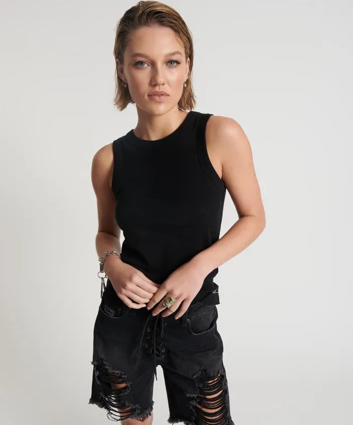 Women OTS EQUIPMENT TANK BLACK One Teaspoon Tops