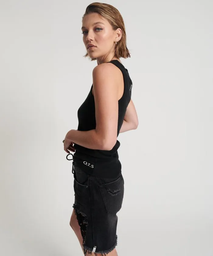 Women OTS EQUIPMENT TANK BLACK One Teaspoon Tops Women OTS EQUIPMENT TANK BLACK One Teaspoon Tops