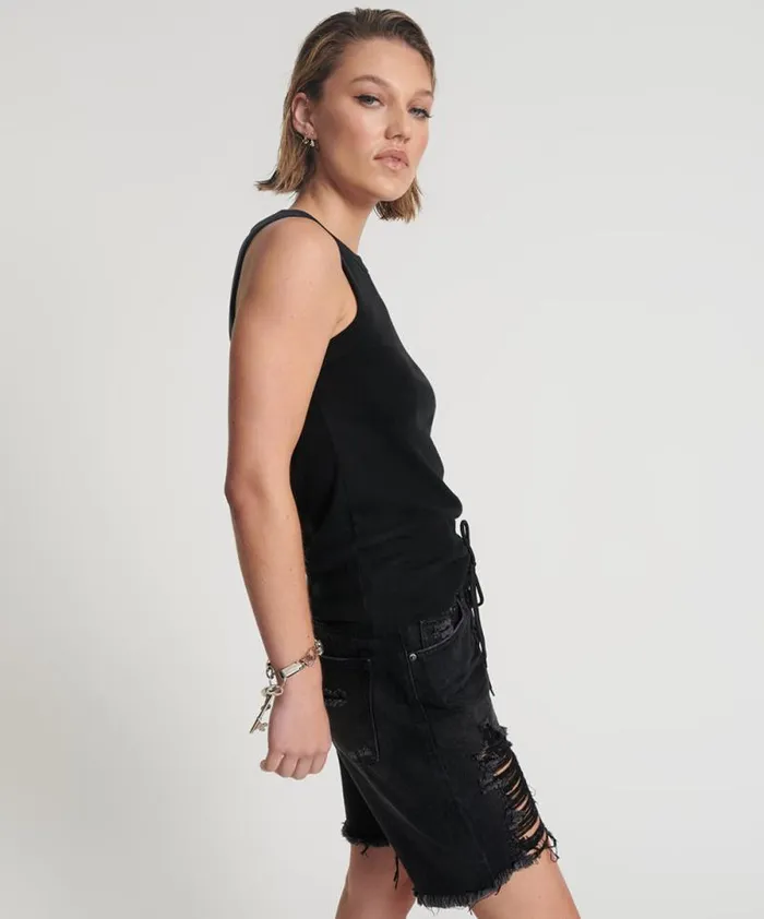 Women OTS EQUIPMENT TANK BLACK One Teaspoon Tops Women OTS EQUIPMENT TANK BLACK One Teaspoon Tops