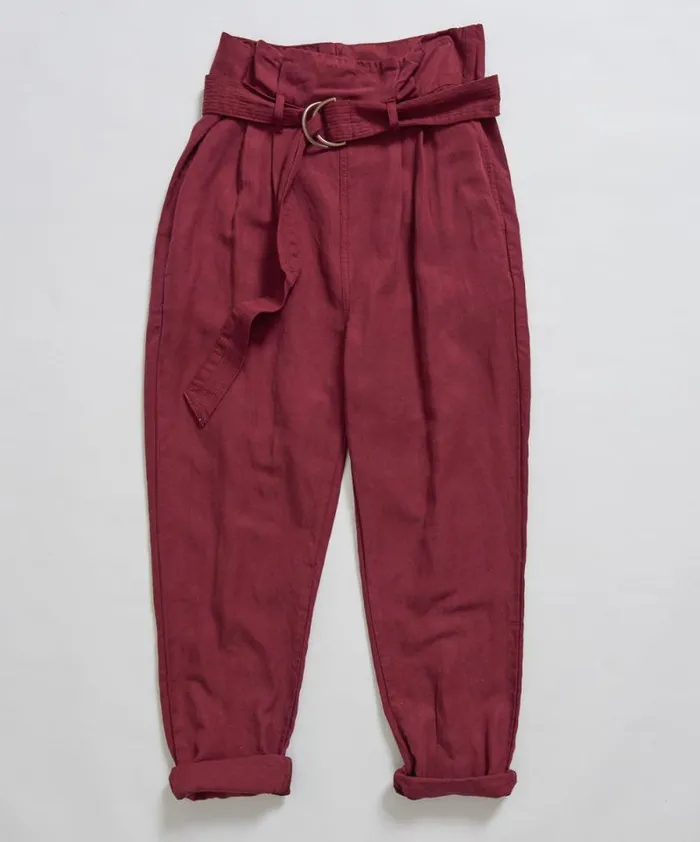 Women OXBLOOD LINEN HIGH WAIST SOHO PANTS One Teaspoon Bottoms Women OXBLOOD LINEN HIGH WAIST SOHO PANTS One Teaspoon Bottoms