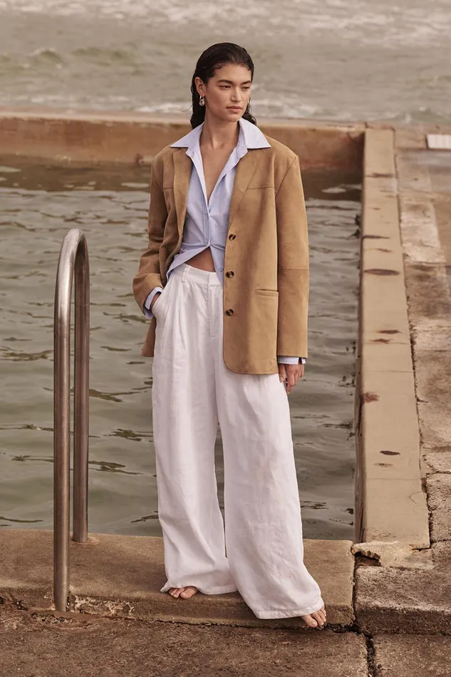 Women Pants DISSH HOLDEN WHITE LINEN PANT