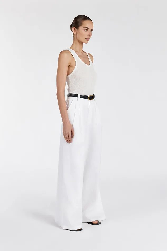 Women Pants DISSH HOLDEN WHITE LINEN PANT