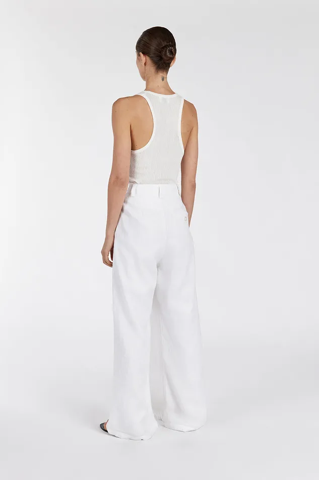 Women Pants DISSH HOLDEN WHITE LINEN PANT