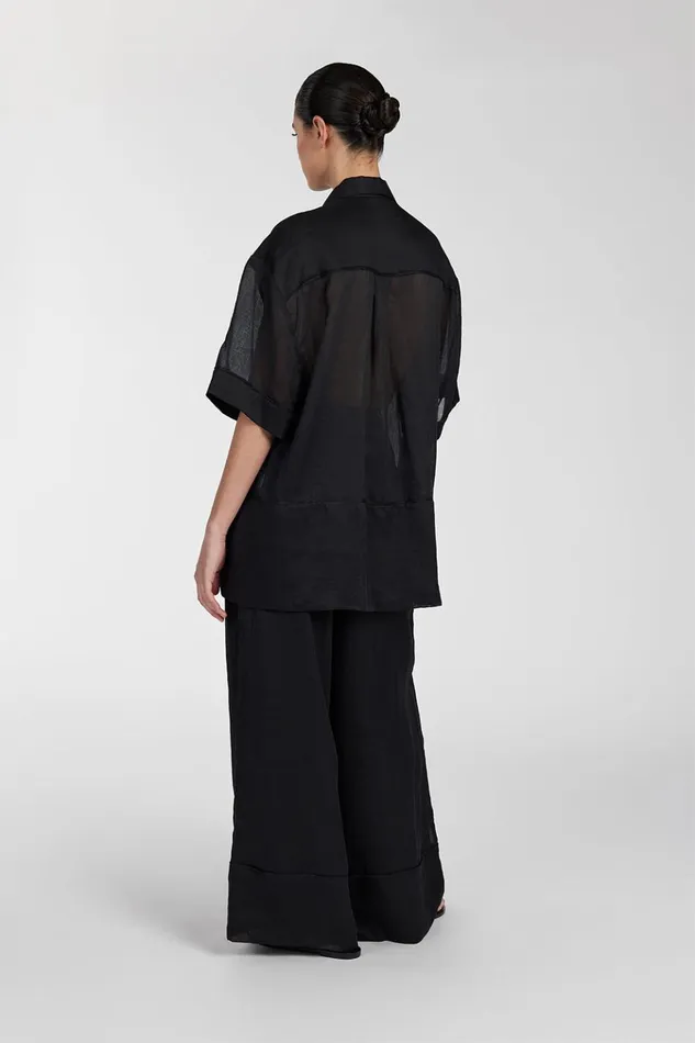 Women Pants DISSH KAI BLACK RAMIE RESORT PANT