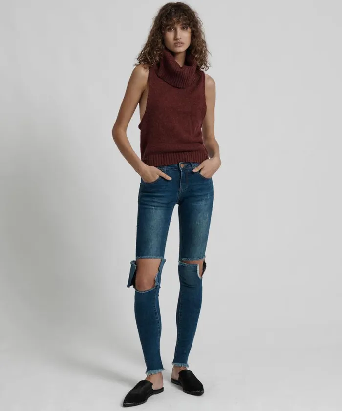 Women PARISIENNE ROLL NECK TOP One Teaspoon Tops