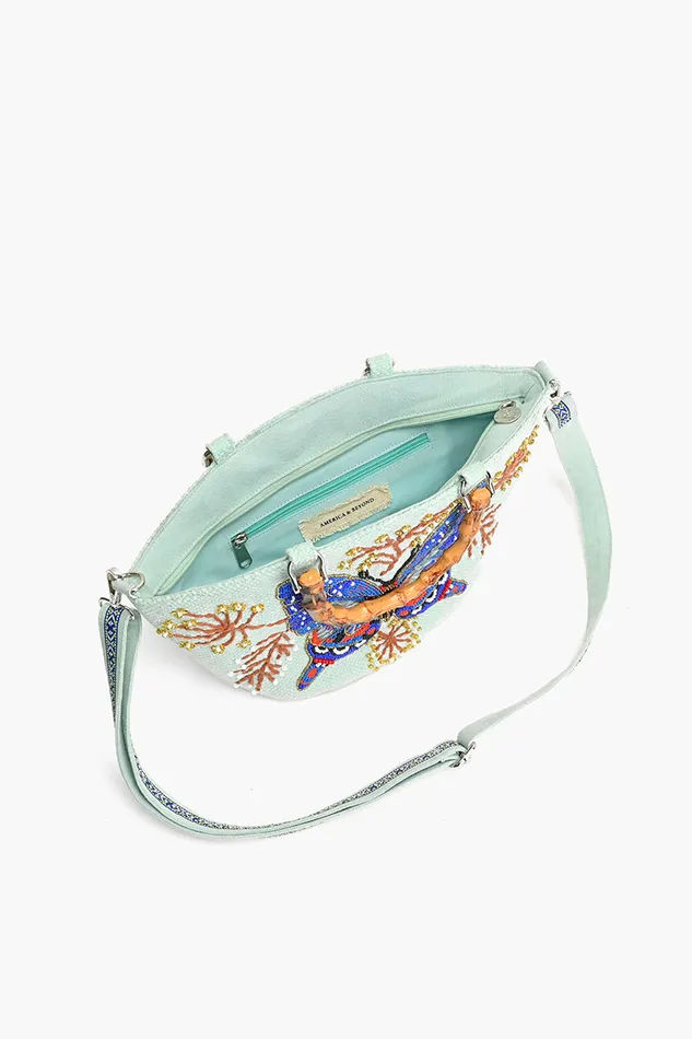 Women Periwinkle Blue Butterfly Mini Tote Totes America and Beyond