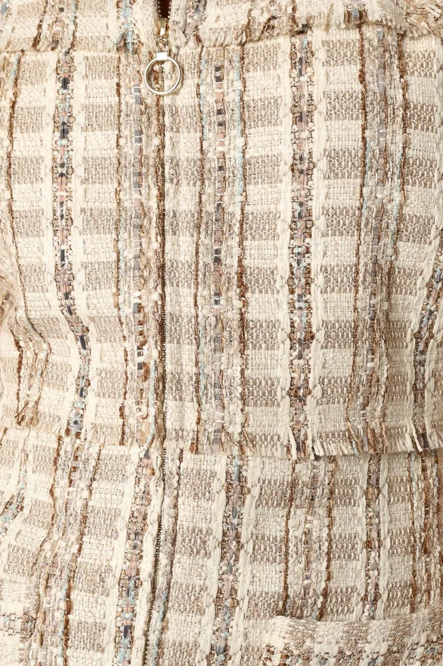Women Petal and Pup Calloway Mini Dress Cream Tweed Fall Dresses