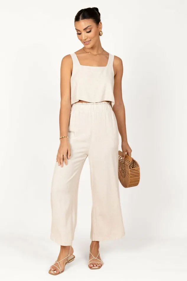 Women Petal and Pup Eleanor High Waisted Pants Beige Pants
