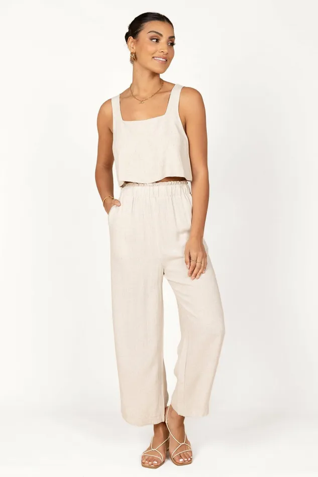 Women Petal and Pup Eleanor High Waisted Pants Beige Pants