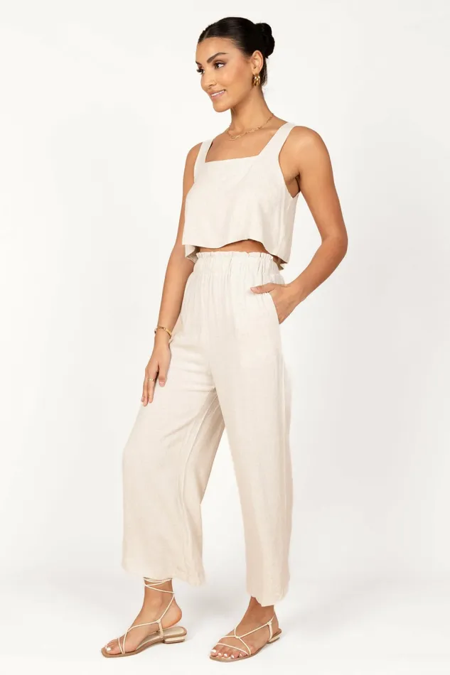 Women Petal and Pup Eleanor High Waisted Pants Beige Pants