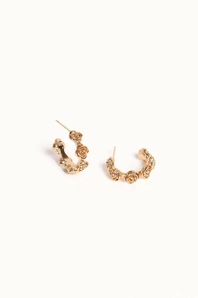Women Petal and Pup Jennie Flower Earrings Gold Earrings